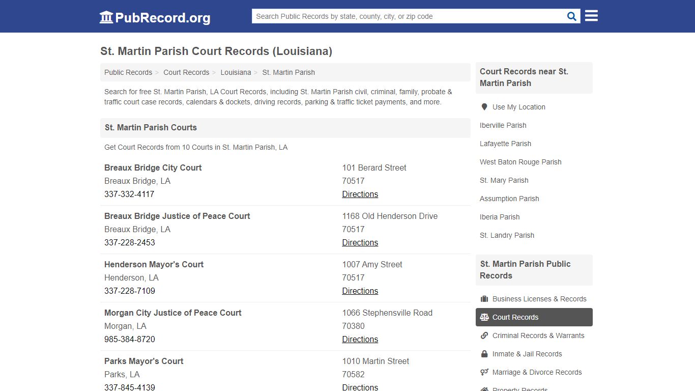 Free St. Martin Parish Court Records (Louisiana Court Records)