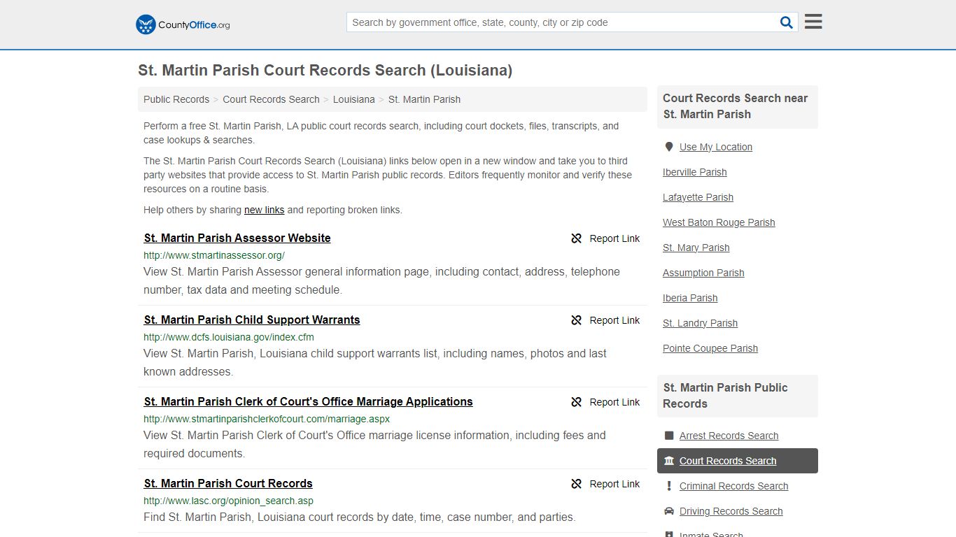 Court Records Search - St. Martin Parish, LA (Adoptions, Criminal ...